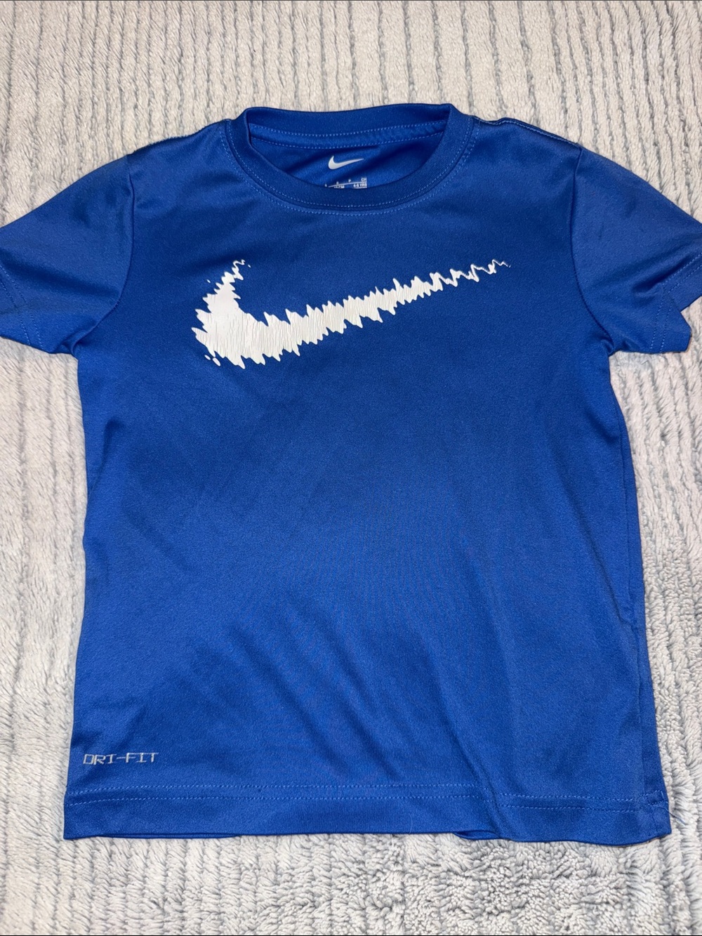 Nike Royal Blue Short Sleeve Dri-FIT Tee with White Swoosh